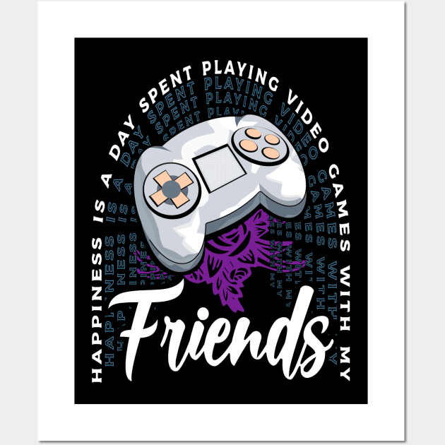 Playing Video Games With My Friends Console Gaming Wall Art by JaussZ